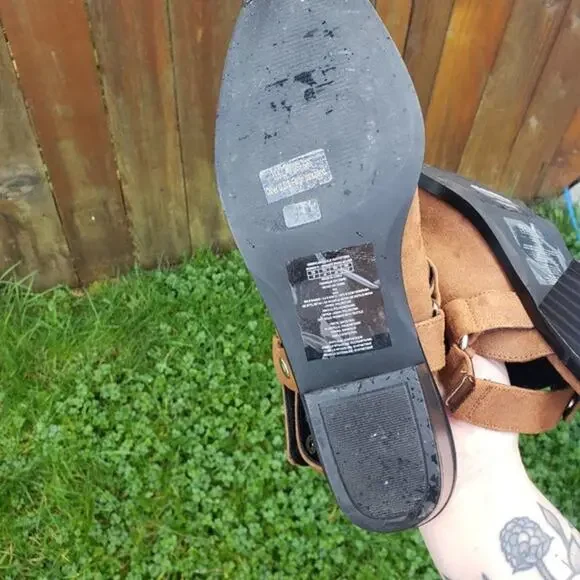 American Eagle Harness Mules Camel 9 Open Back - Picture 5 of 8